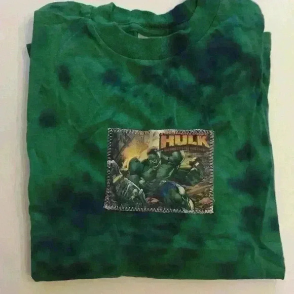 New Incredible Hulk Superhero tie dyed  handmade green boys M(10-12) Cotton - Picture 1 of 4